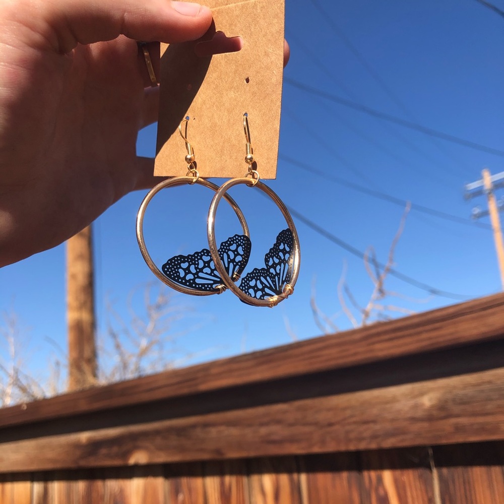 Butterfly Hoop Earrings✨